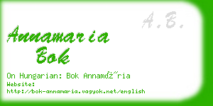 annamaria bok business card